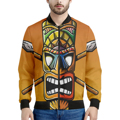 Tiki Totem Print Men's Bomber Jacket