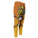 Tiki Totem Print Men's Compression Pants