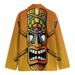 Tiki Totem Print Men's Cotton Blazer