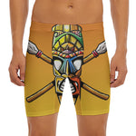 Tiki Totem Print Men's Long Boxer Briefs