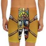 Tiki Totem Print Men's Long Boxer Briefs