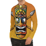 Tiki Totem Print Men's Long Sleeve Rash Guard