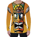 Tiki Totem Print Men's Long Sleeve T-Shirt
