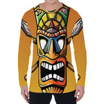 Tiki Totem Print Men's Long Sleeve T-Shirt