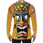 Tiki Totem Print Men's Long Sleeve T-Shirt