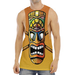Tiki Totem Print Men's Muscle Tank Top