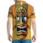 Tiki Totem Print Men's Polo Shirt