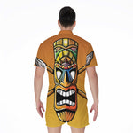 Tiki Totem Print Men's Rompers