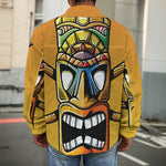 Tiki Totem Print Men's Shirt Jacket
