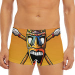 Tiki Totem Print Men's Short Boxer Briefs