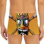 Tiki Totem Print Men's Short Boxer Briefs