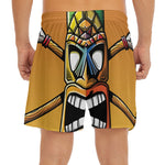 Tiki Totem Print Men's Split Running Shorts