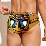 Tiki Totem Print Men's Swim Briefs