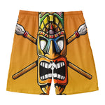 Tiki Totem Print Men's Swim Trunks