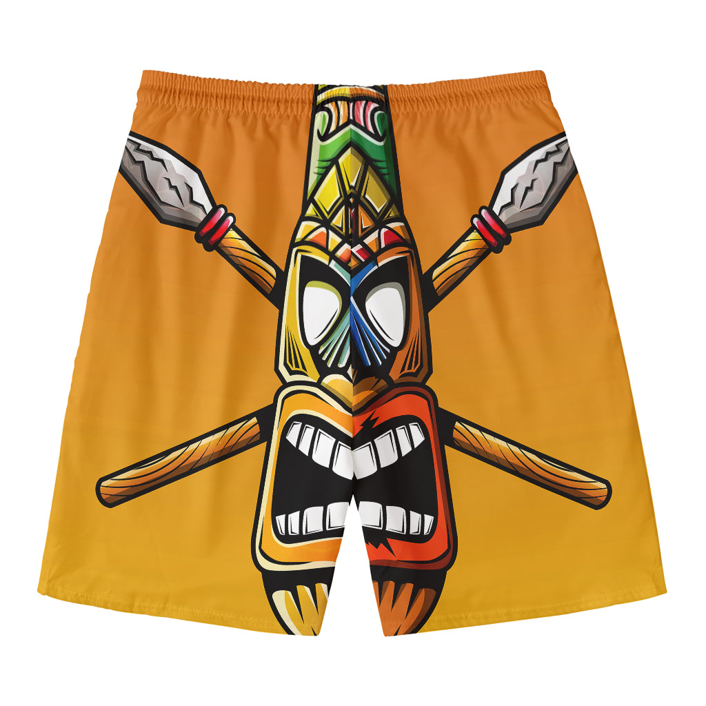 Tiki Totem Print Men's Swim Trunks