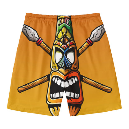Tiki Totem Print Men's Swim Trunks