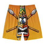 Tiki Totem Print Men's Swim Trunks