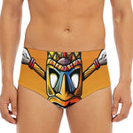 Tiki Totem Print Men's Triangle Swim Briefs