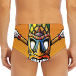 Tiki Totem Print Men's Triangle Swim Briefs