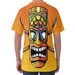 Tiki Totem Print Men's Velvet T-Shirt