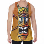 Tiki Totem Print Men's Velvet Tank Top