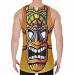 Tiki Totem Print Men's Velvet Tank Top