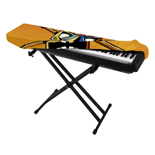 Tiki Totem Print Piano Keyboard Cover