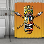 Tiki Totem Print Polyester Shower Curtain
