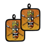 Tiki Totem Print Pot Holders