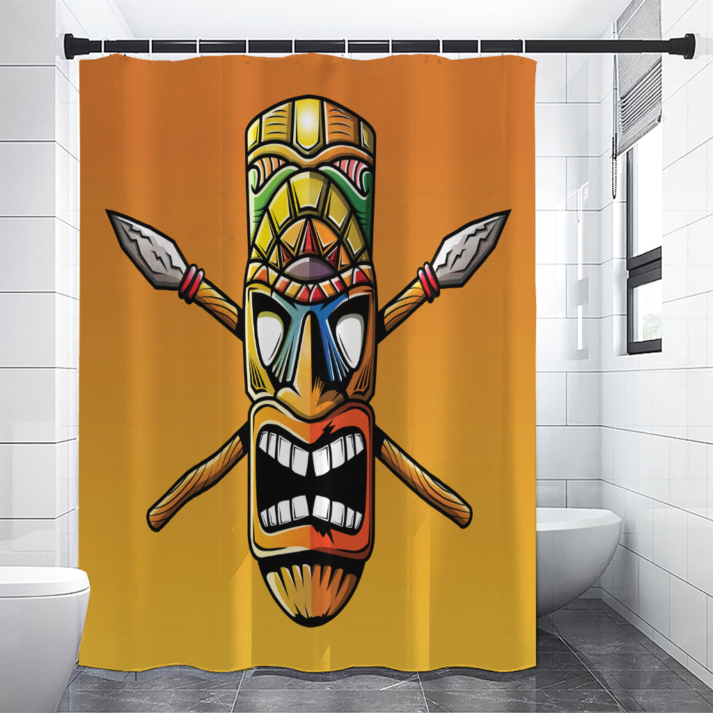 Tiki Totem Print Premium Shower Curtain