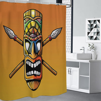 Tiki Totem Print Premium Shower Curtain