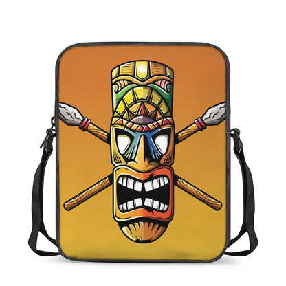 Tiki Totem Print Rectangular Crossbody Bag