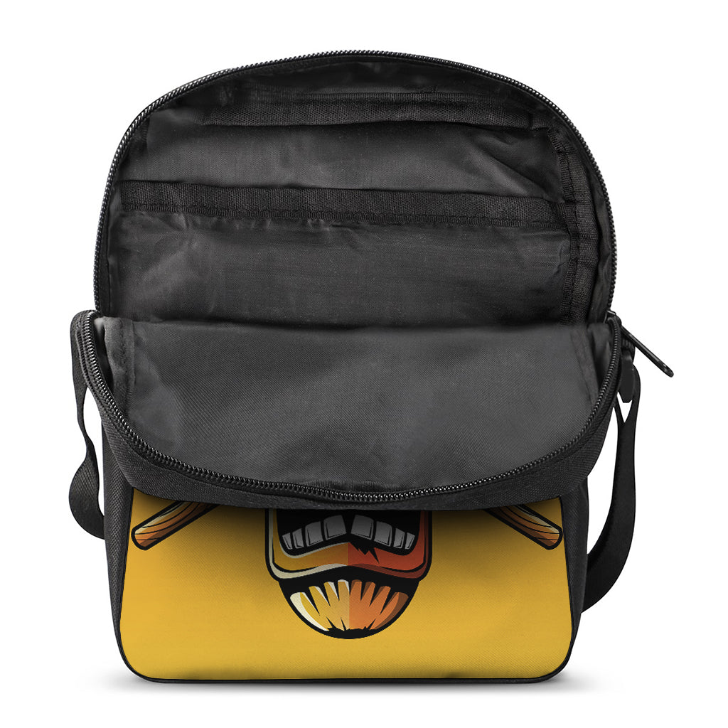 Tiki Totem Print Rectangular Crossbody Bag