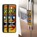Tiki Totem Print Refrigerator Handle Covers