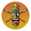 Tiki Totem Print Round Blanket