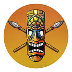 Tiki Totem Print Round Blanket