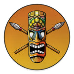 Tiki Totem Print Round Floor Mat