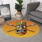 Tiki Totem Print Round Rug