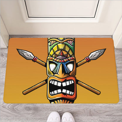 Tiki Totem Print Rubber Doormat