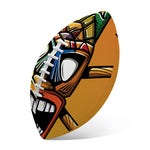Tiki Totem Print Rugby Ball