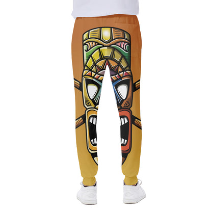 Tiki Totem Print Scuba Joggers
