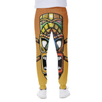 Tiki Totem Print Scuba Joggers