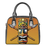 Tiki Totem Print Shoulder Handbag