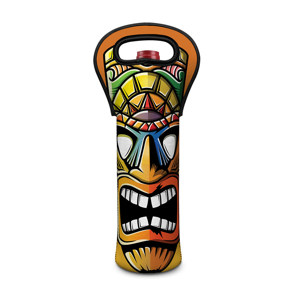 Tiki Totem Print Single Neoprene Wine Tote