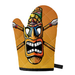 Tiki Totem Print Single Oven Mitt