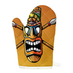 Tiki Totem Print Single Oven Mitt