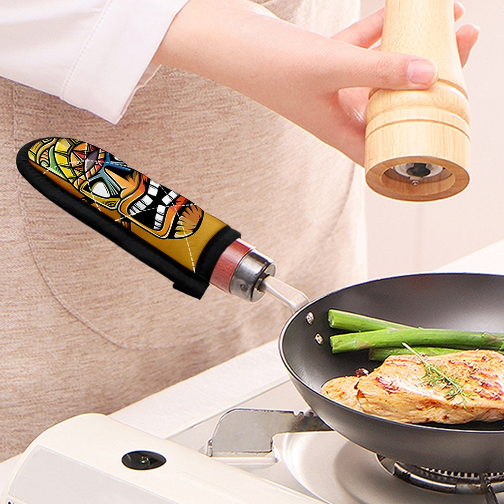 Tiki Totem Print Skillet Handle Cover