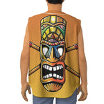 Tiki Totem Print Sleeveless Baseball Jersey
