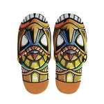 Tiki Totem Print Slippers