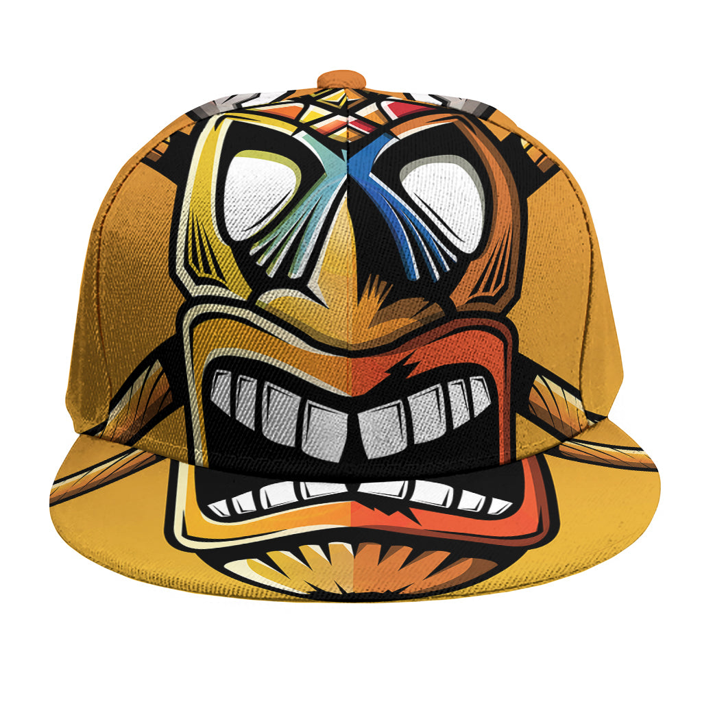 Tiki Totem Print Snapback Cap